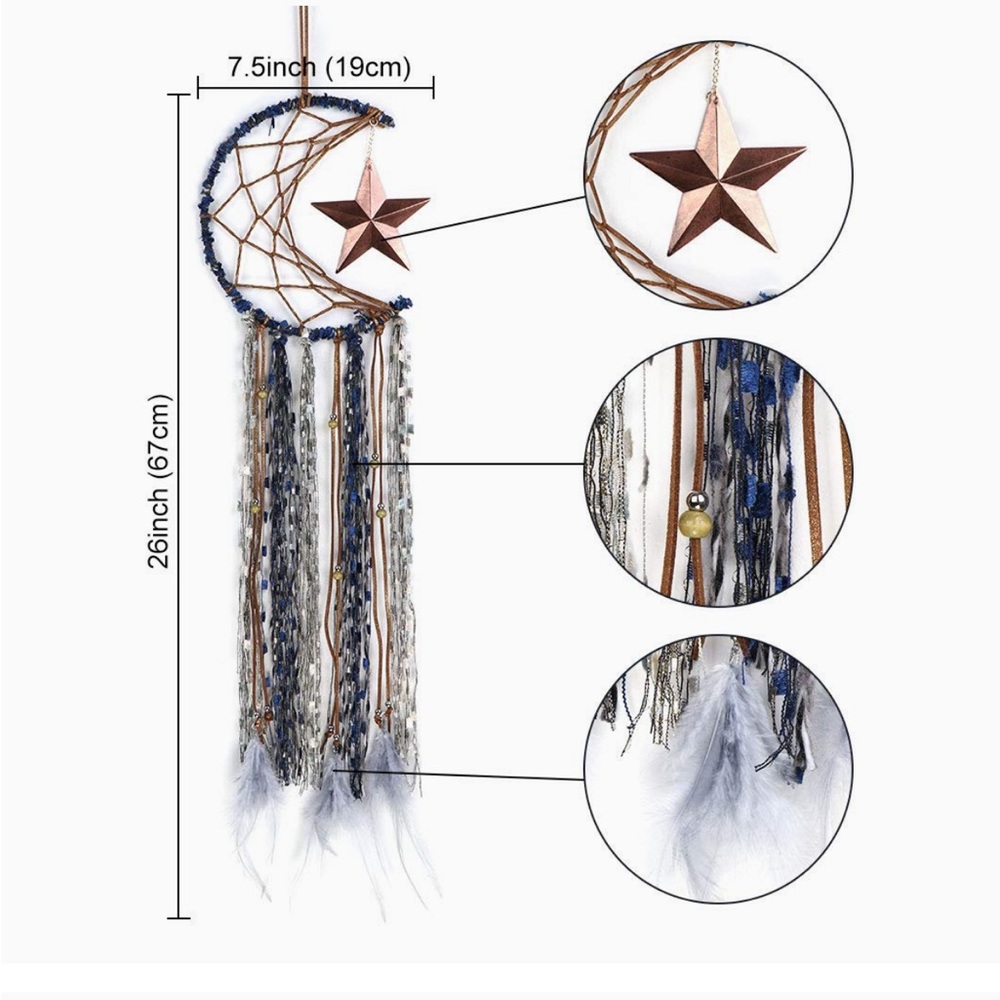 Moon & star dream catcher